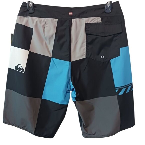 Quiksilver Young Guns Mens Swim Trunks Boardshorts Plaid Multicolor Size 34 - Picture 2 of 13